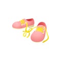 Pink shoes with laces tied together icon