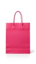 Pink shopping bag isolated on white background Royalty Free Stock Photo
