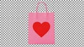 Pink shopping bag with red heart design Royalty Free Stock Photo