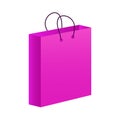 Pink shopping bag or shop bag isolated on a white background.