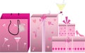 Pink shopping bags and boxes
