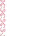 Pink shrimp seamless vertical seafood border