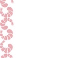 Pink shrimp seamless vertical seafood border