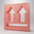 Pink This side up icon isolated on pink background. Two arrows indicating top side of packaging. Cargo handled Royalty Free Stock Photo