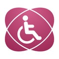 Pink sign Disabled icon sign Accessibility