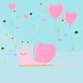 Pink sign hearts balloon with slowly walk