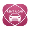 Pink sign rent a car Royalty Free Stock Photo