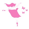 Pink Silhouette Ballerina Girl Royalty Free Stock Photo