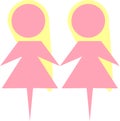 Pink silhouettes girls