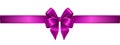 Pink Silk Realistic Bow with Ribbon on White. EPS10