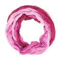 Pink silk scarf isolated on white background. Royalty Free Stock Photo