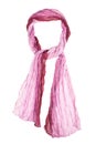 Pink silk scarf isolated on white background Royalty Free Stock Photo