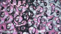 Pink, silver and black colored iridescent metallic wavy reflection surface. Trendy fluid abstraction flow in 3d Royalty Free Stock Photo