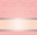 Pink & silver gentle invitation vintage wallpaper design