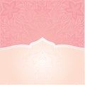 Pink & silver retro decorative invitation wallpaper trendy fashion mandala design with copy space