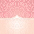 Pink & silver wedding retro decorative invitation wallpaper trendy fashion mandala design with copy space