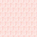Pink simple cupcake seamless pattern