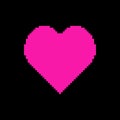 Pink simple flat vector pixel art heart sign