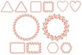 Pink simple flower frame in beautiful style.