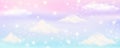 Pink sky background with clouds and stars. Pastel color abstract dreaming illustration. Magic heaven wallpaper. Cute