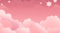 Pink sky background with clouds and stars. Vector illustration. Eps 10 Royalty Free Stock Photo