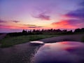 Pink sky after a storm Royalty Free Stock Photo