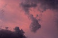 Pink sky clouds background rain atmosphere wind evening landscape nature Royalty Free Stock Photo