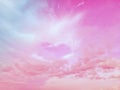 The pink sky and clouds form a bright heart Royalty Free Stock Photo