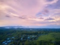 Pink sky over managua city Royalty Free Stock Photo