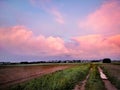 Pink sky after a storm Royalty Free Stock Photo