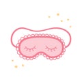 Pink Sleep mask for eyes among the stars. Night accessory to sleep, travel and recreation.