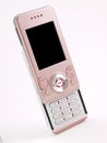 Pink Slider Cell Phone right angle perspective Royalty Free Stock Photo