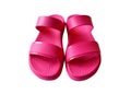 Pink slipper on white background
