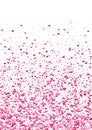 Pink Small Confetti Background. Purple Date Frame. Red Heart Valentin. Royalty Free Stock Photo