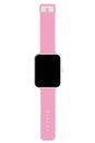 A pink smart watch on the white background fitness tracker Royalty Free Stock Photo