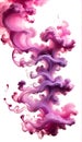 pink smoke abstact art isolated white background.