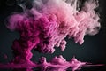 Pink smoke on black ink colorful fog, abstract, backgrounds Royalty Free Stock Photo