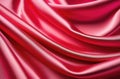 Pink Smooth Silk Fabric or Satin with Pleats and Waves Creased Soft Drapery Material