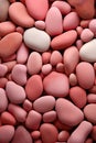 pink smooth stones pattern, red pastel pebble background, abstract stones wallpaper