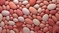 pink smooth stones pattern, red pastel pebble background, abstract stones wallpaper