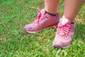 Pink sneaker is ready Royalty Free Stock Photo