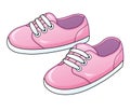 Pink sneakers pair
