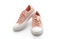 pink sneakers shoes on white background Royalty Free Stock Photo