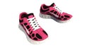 Pink Sneakers, sports running shoes on white