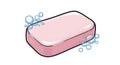 pink soap bar with bubbles illustration Royalty Free Stock Photo