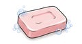 pink soap bar with bubbles illustration Royalty Free Stock Photo