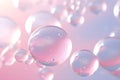 Pink soap bubbles float background. Soap Sud Bubbles Water. Generated AI illustration