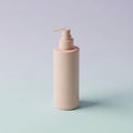 Pink soap dispenser on gradient background Royalty Free Stock Photo