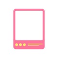 Pink social madia post frame 3d icon vector illustration