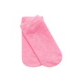 Pink Sock Cotton Design Isolated on white Background with Clipping Path, Mockup. Pair of Kid Cute Warm Socks Shot Sportwear. Beaut Royalty Free Stock Photo